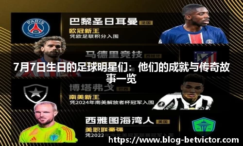 7月7日生日的足球明星们：他们的成就与传奇故事一览